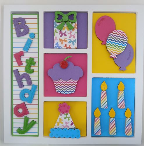 Happy Birthday Shadowbox Insert