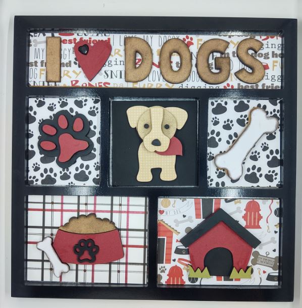 I Love Dogs Shadowbox Insert