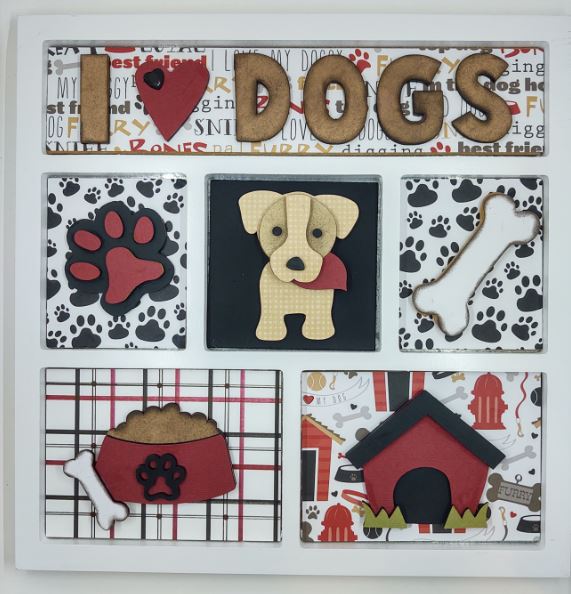 I Love Dogs Shadowbox Insert