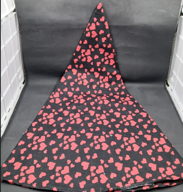 Gnome Hat - Valentines Black with Red Hearts