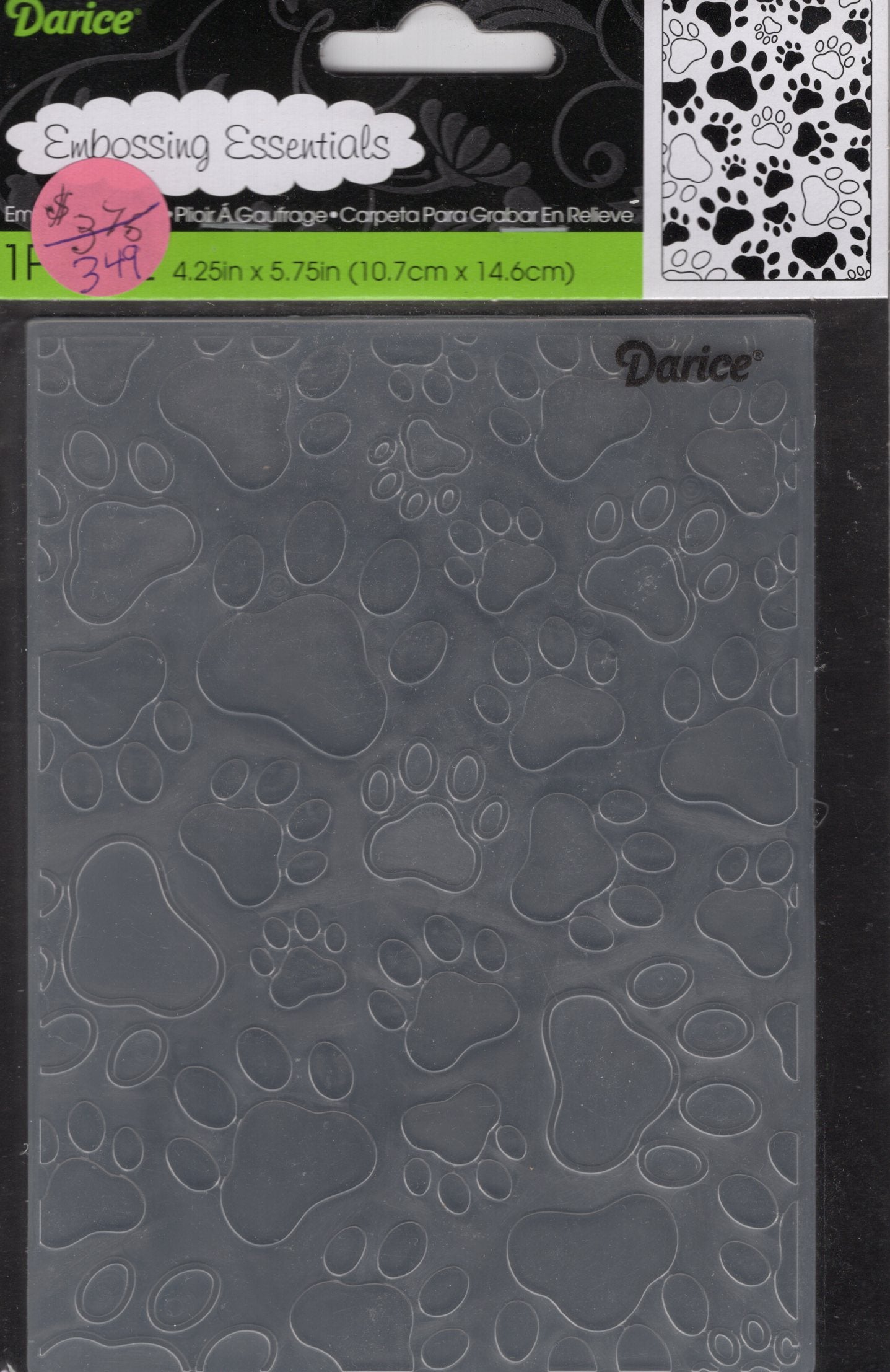 Darice Paw Print Background Embossing Folder