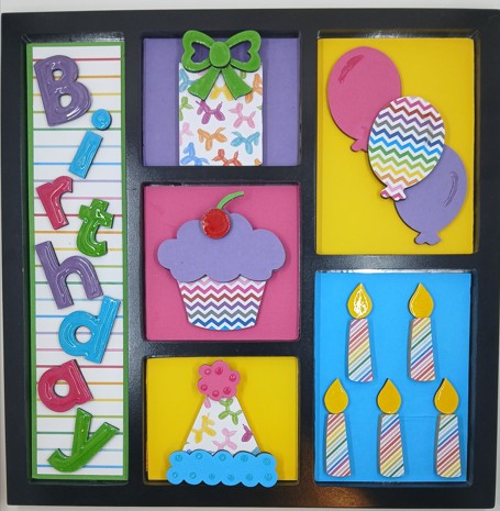 Happy Birthday Shadowbox Insert