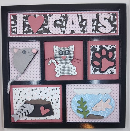 I Love Cats Shadowbox Alternate Insert - Finished