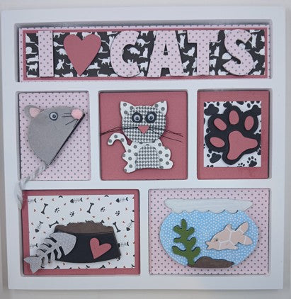 I Love Cats Shadowbox Alternate Insert - Finished