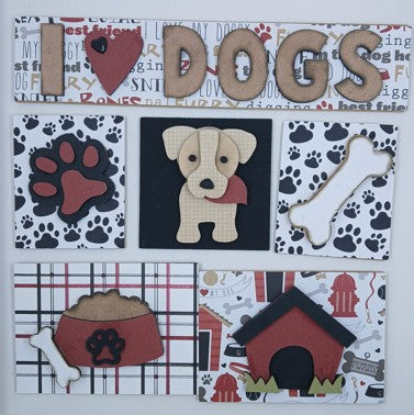 I Love Dogs Shadowbox Insert