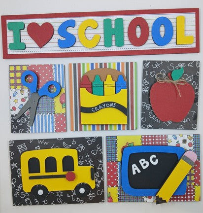 I Love School Shadowbox Insert