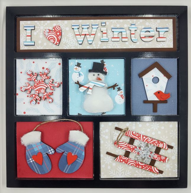 I Love Winter Shadowbox Insert