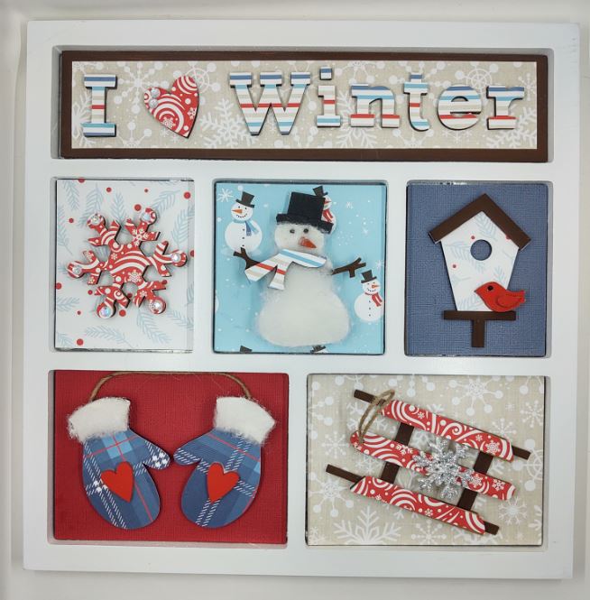 I Love Winter Shadowbox Insert